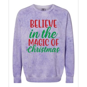 Believe In The Magic Of Christmas Pajama  Colorblast Crewneck Sweatshirt