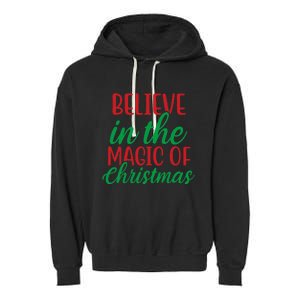 Believe In The Magic Of Christmas Pajama  Garment-Dyed Fleece Hoodie