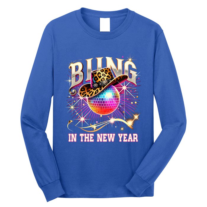 Bling In The New Year Disco Party Happy New Year 2025 Design Great Gift Long Sleeve Shirt