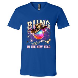 Bling In The New Year Disco Party Happy New Year 2025 Design Great Gift V-Neck T-Shirt