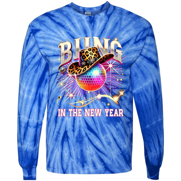 Bling In The New Year Disco Party Happy New Year 2025 Design Great Gift Tie-Dye Long Sleeve Shirt