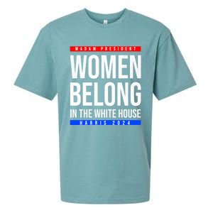 Belong In The White House Madam President Kamala Cute Gift Sueded Cloud Jersey T-Shirt