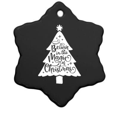 Believe In The Magic Of Christmas Rustic Holiday Family Gift Ceramic Star Ornament