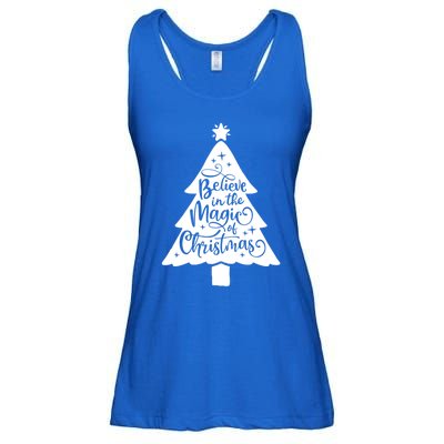 Believe In The Magic Of Christmas Rustic Holiday Family Gift Ladies Essential Flowy Tank