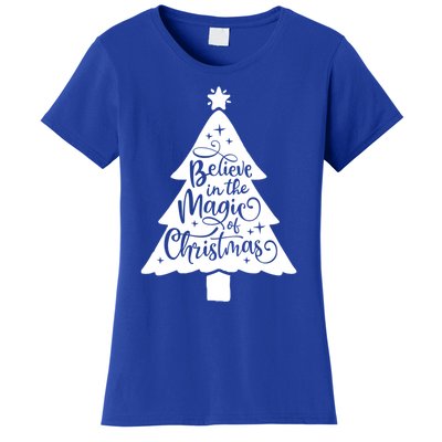 Believe In The Magic Of Christmas Rustic Holiday Family Gift Women's T-Shirt