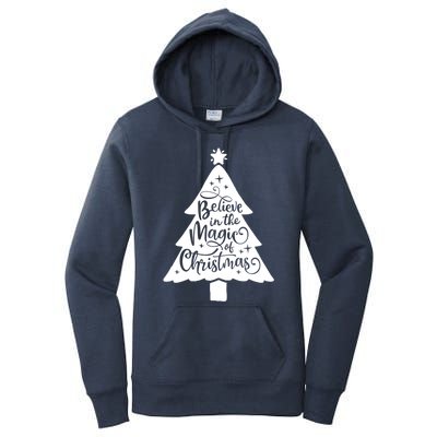 Believe In The Magic Of Christmas Rustic Holiday Family Gift Women's Pullover Hoodie