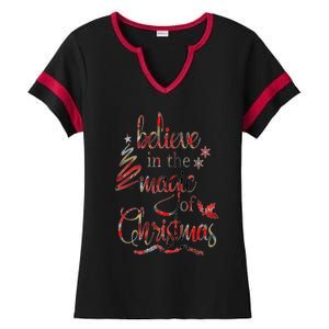 Believe In The Magic Of Christmas Gift Ladies Halftime Notch Neck Tee