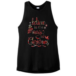 Believe In The Magic Of Christmas Gift Ladies PosiCharge Tri-Blend Wicking Tank