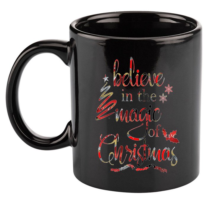Believe In The Magic Of Christmas Gift 11oz C Handle Ceramic Mug