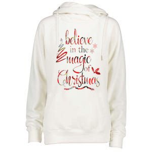 Believe In The Magic Of Christmas Gift Womens Funnel Neck Pullover Hood