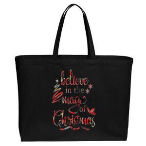 Believe In The Magic Of Christmas Gift Cotton Canvas Jumbo Tote