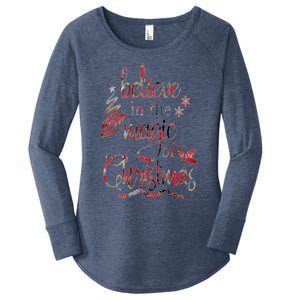 Believe In The Magic Of Christmas Gift Women's Perfect Tri Tunic Long Sleeve Shirt