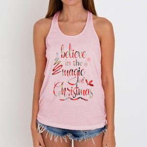 Believe In The Magic Of Christmas Gift Women's Knotted Racerback Tank