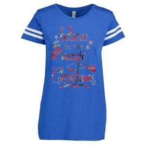 Believe In The Magic Of Christmas Gift Enza Ladies Jersey Football T-Shirt