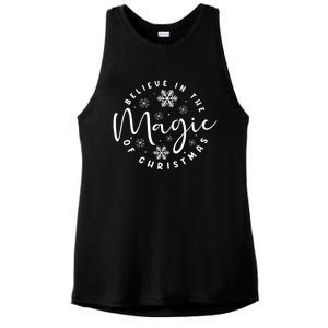 Believe In The Magic Of Christmas Cool Gift Ladies PosiCharge Tri-Blend Wicking Tank