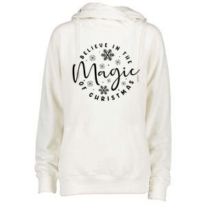 Believe In The Magic Of Christmas Cool Gift Womens Funnel Neck Pullover Hood