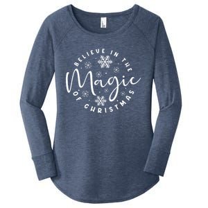 Believe In The Magic Of Christmas Cool Gift Women's Perfect Tri Tunic Long Sleeve Shirt