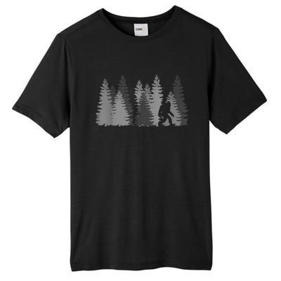 Bigfoot In The Forest Sasquatch Yeti Tall Fusion ChromaSoft Performance T-Shirt