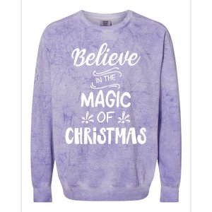 Believe In The Magic Of Christmas Gift Colorblast Crewneck Sweatshirt