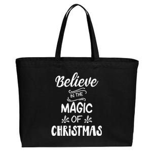 Believe In The Magic Of Christmas Gift Cotton Canvas Jumbo Tote