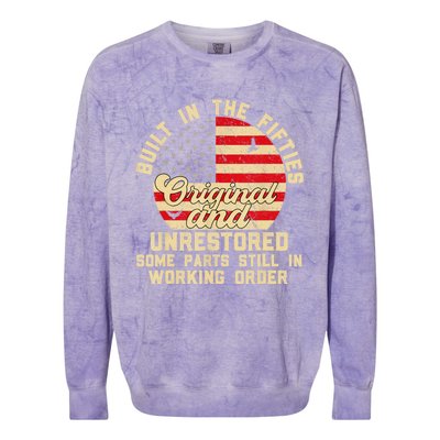 Built In The Fifties Original &Unrestored Born In The 1950s Colorblast Crewneck Sweatshirt