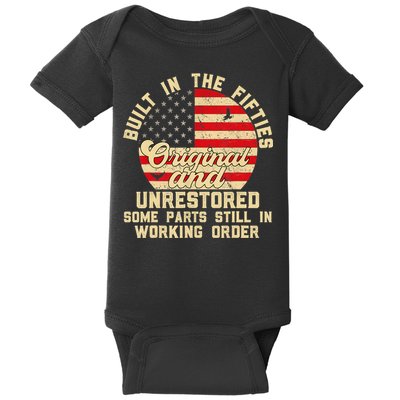 Built In The Fifties Original &Unrestored Born In The 1950s Baby Bodysuit