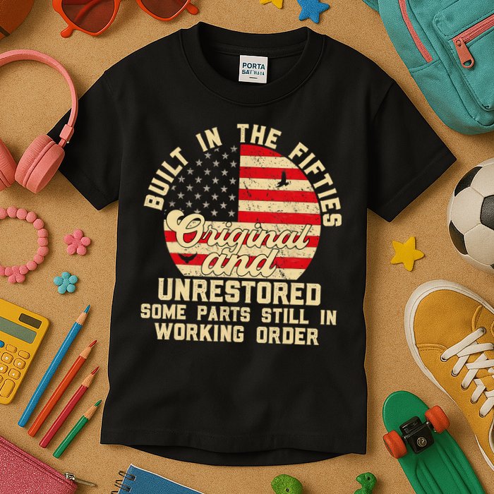 Built In The Fifties Original &Unrestored Born In The 1950s Kids T-Shirt