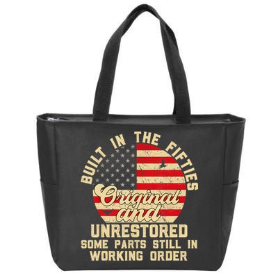 Built In The Fifties Original &Unrestored Born In The 1950s Zip Tote Bag