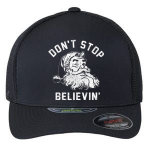 Believe in the Christmas Spirit Funny Xmas Santa Gift Flexfit Unipanel Trucker Cap