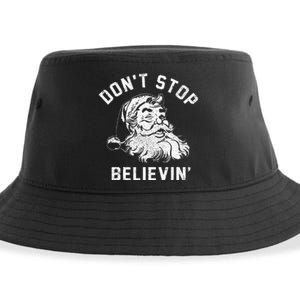 Believe in the Christmas Spirit Funny Xmas Santa Gift Sustainable Bucket Hat