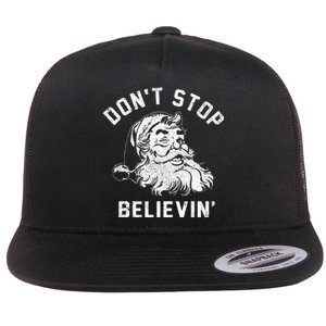 Believe in the Christmas Spirit Funny Xmas Santa Gift Flat Bill Trucker Hat