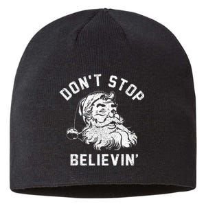 Believe in the Christmas Spirit Funny Xmas Santa Gift Sustainable Beanie