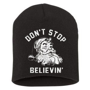 Believe in the Christmas Spirit Funny Xmas Santa Gift Short Acrylic Beanie