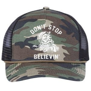 Believe in the Christmas Spirit Funny Xmas Santa Gift Retro Rope Trucker Hat Cap