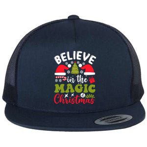 Believe In The Magic Of Christmas Gift Flat Bill Trucker Hat