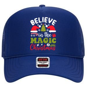 Believe In The Magic Of Christmas Gift High Crown Mesh Back Trucker Hat