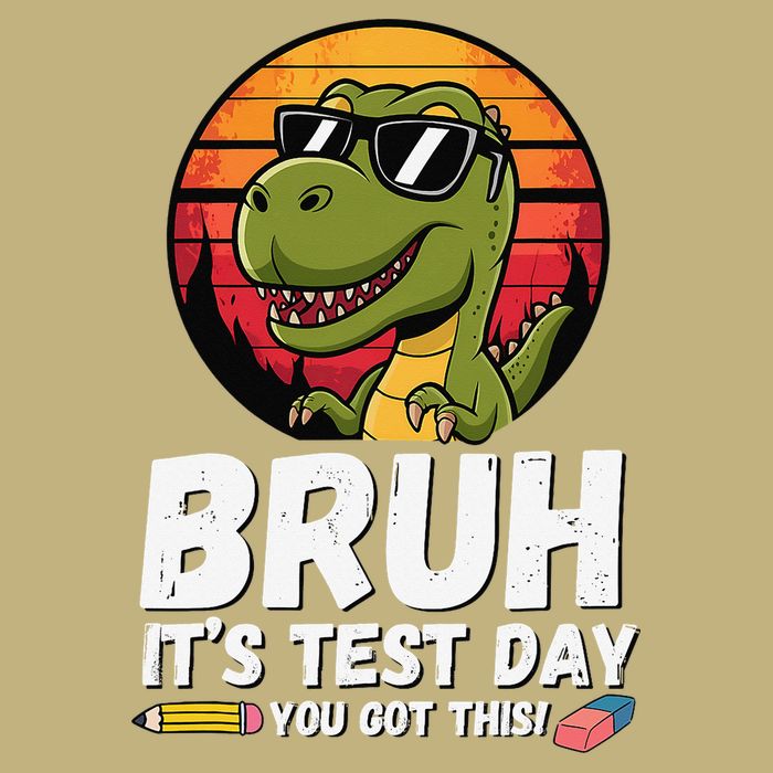 BRUH Its Test Day You Got This Testing Teacher Dinosaur Mousepad