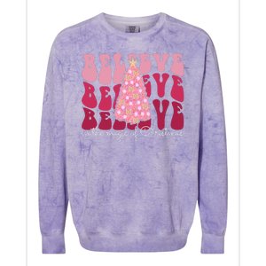 Believe Im The Magic Of Christmas Retro Holiday Colorblast Crewneck Sweatshirt