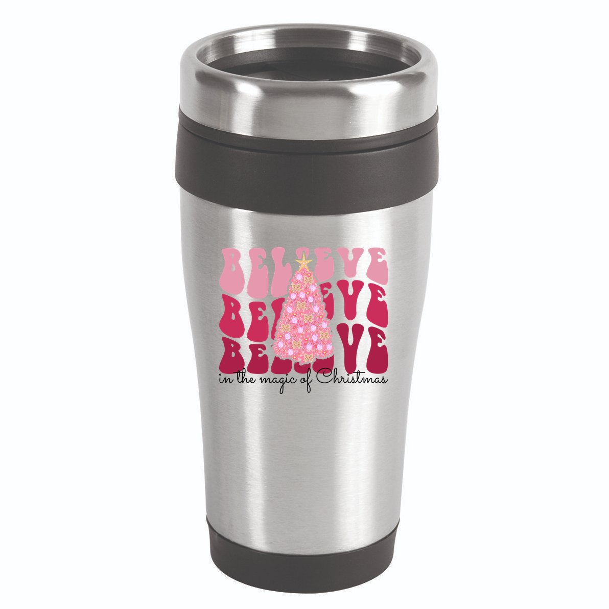Believe Im The Magic Of Christmas Retro Holiday 16oz Travel Tumbler
