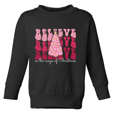 Believe Im The Magic Of Christmas Retro Holiday Toddler Sweatshirt