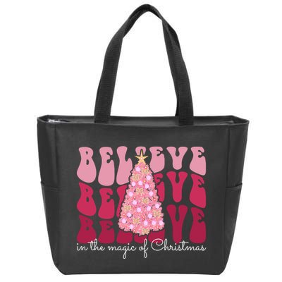Believe Im The Magic Of Christmas Retro Holiday Zip Tote Bag