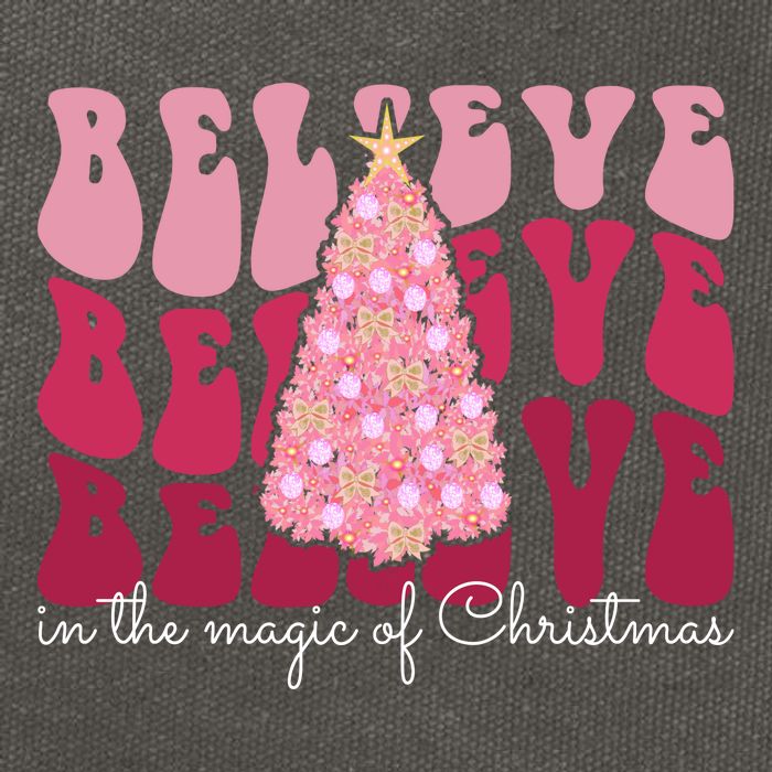 Believe Im The Magic Of Christmas Retro Holiday Cotton Canvas Backpack
