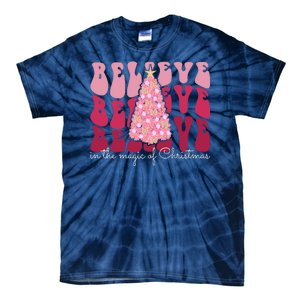 Believe Im The Magic Of Christmas Retro Holiday Tie-Dye T-Shirt