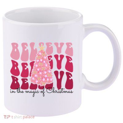 Believe Im The Magic Of Christmas Retro Holiday 11oz C Handle Ceramic Mug