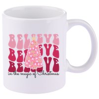 Believe Im The Magic Of Christmas Retro Holiday 11oz C Handle Ceramic Mug
