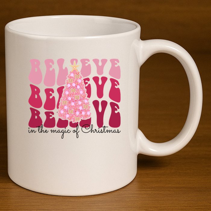 Believe Im The Magic Of Christmas Retro Holiday 11oz C Handle Ceramic Mug