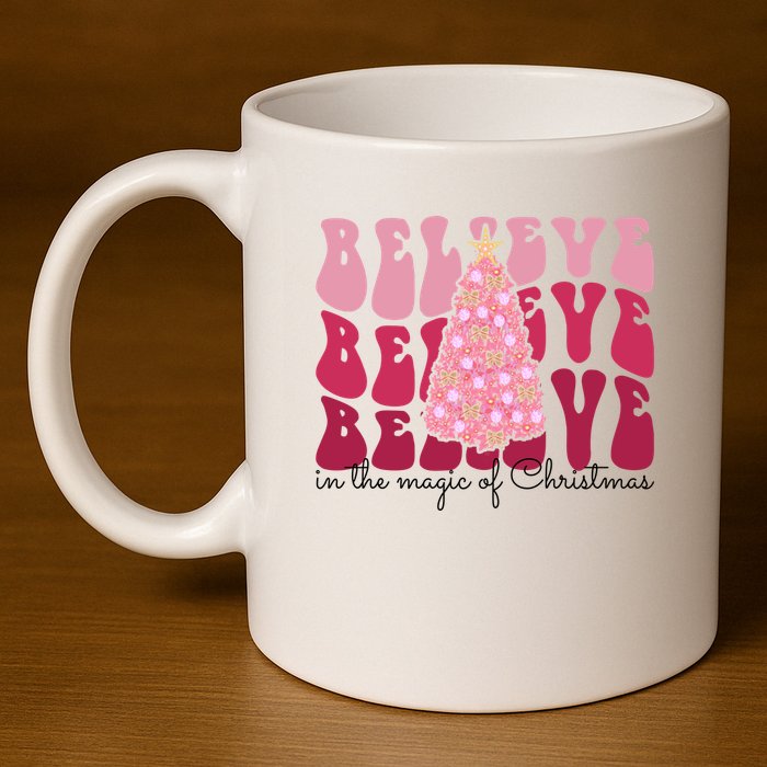 Believe Im The Magic Of Christmas Retro Holiday 11oz C Handle Ceramic Mug