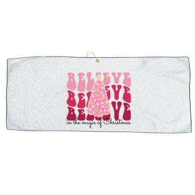 Believe Im The Magic Of Christmas Retro Holiday Large Microfiber Waffle Golf Towel