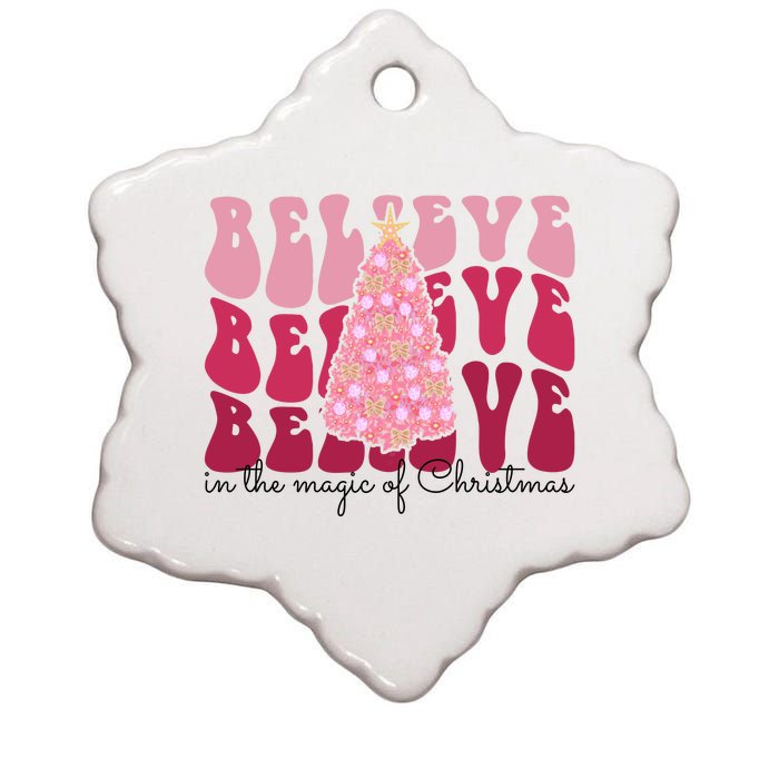 Believe Im The Magic Of Christmas Retro Holiday Ceramic Star Ornament