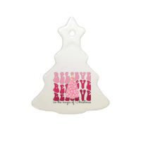 Believe Im The Magic Of Christmas Retro Holiday Ceramic Tree Ornament